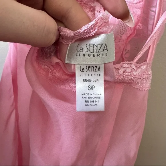 La Senza Y2K pink lace mesh babydoll halter neck tie lingerie cami top - Picture 4 of 4